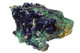 Large, Sparkling Azurite Crystals With Malachite - Laos #95803-1